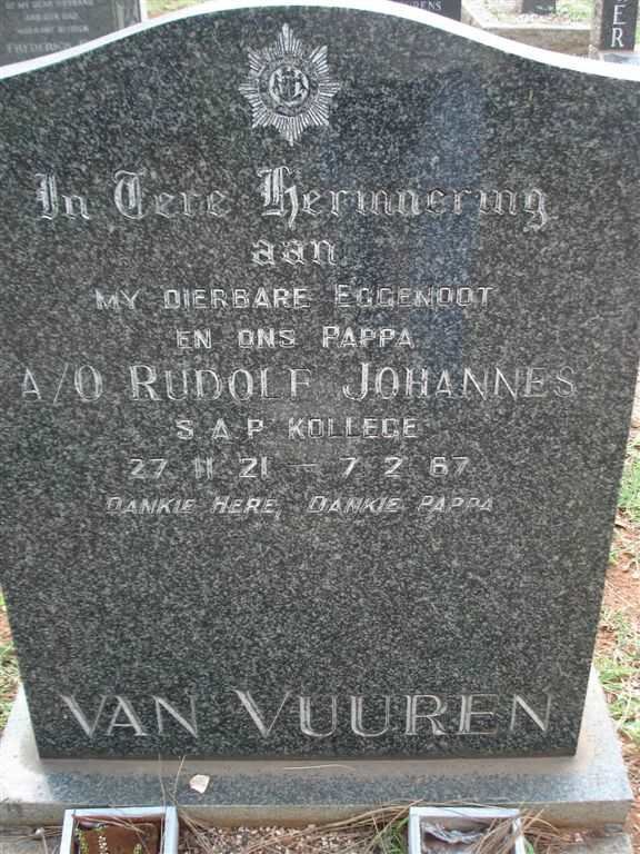 VUUREN Rudolf Johannes, van 1921-1967