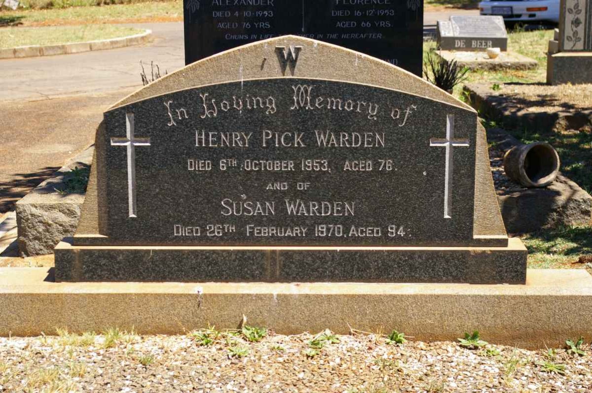 WARDEN Henry Pick -1953 &amp; Susan -1970