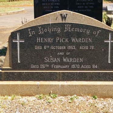 WARDEN Henry Pick -1953 &amp; Susan -1970