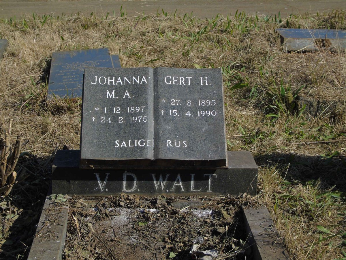 WALT Gert H., v.d. 1895-1990 &amp; Johanna M.A. 1897-1976