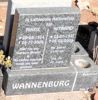 WANNENBURG Wynand 1931-2009 & Maxie 1934-2004