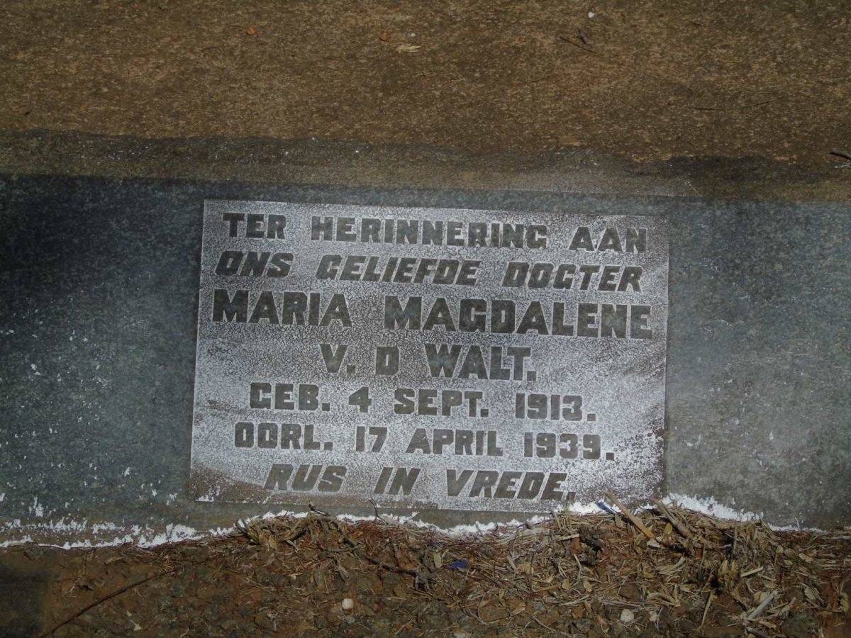 WALT Maria Magdalene, v.d. 1913-1939