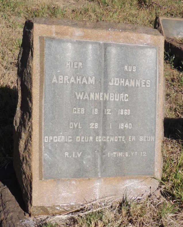 WANNENBURG Abraham Johannes 1868-1940