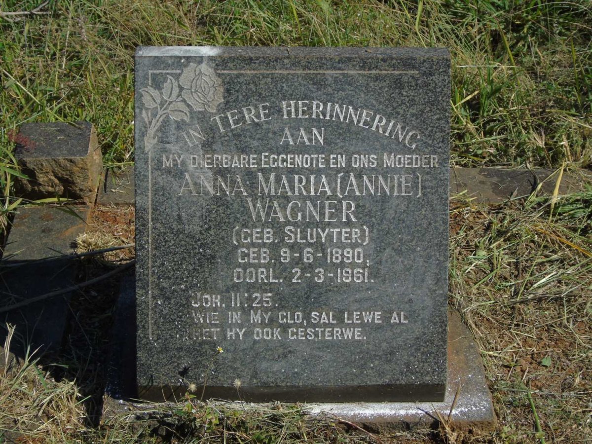 WAGNER Anna Maria nee SLUYTER 1890-1961