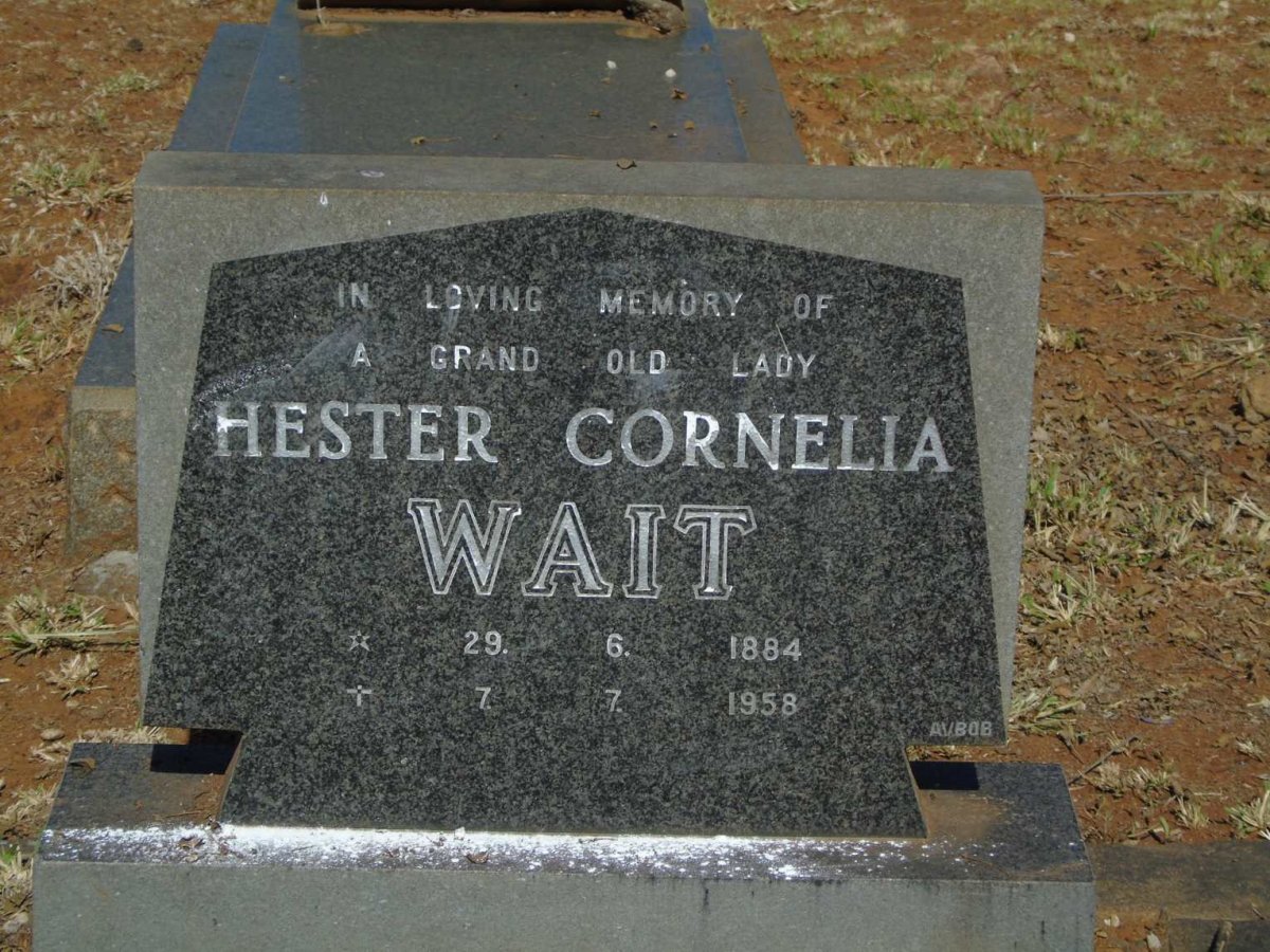 WAIT Hester Cornelia 1884-1958