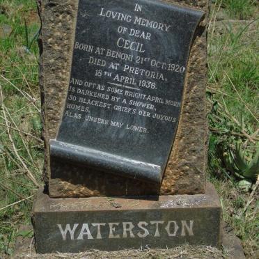 WATERSTON Cecil 1920-1936