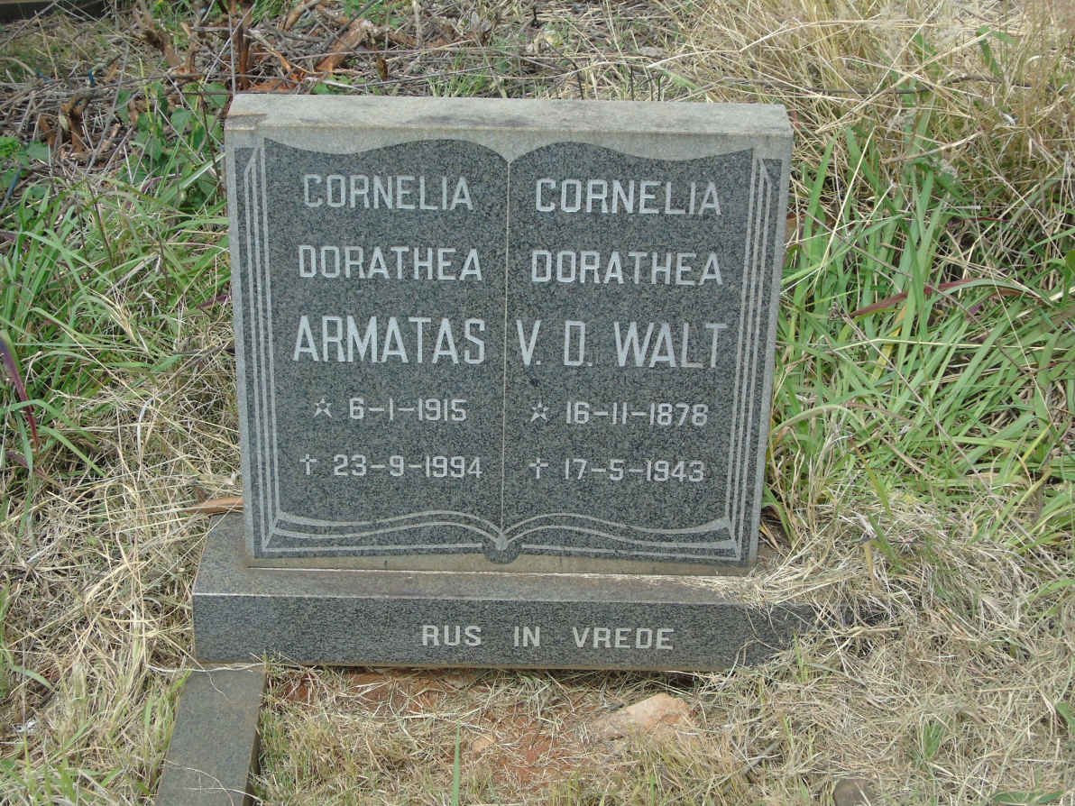 WALT Cornelia Dorathea, v.d. 1878-1943 :: ARMATAS Cornelia Dorathea 1915-1994