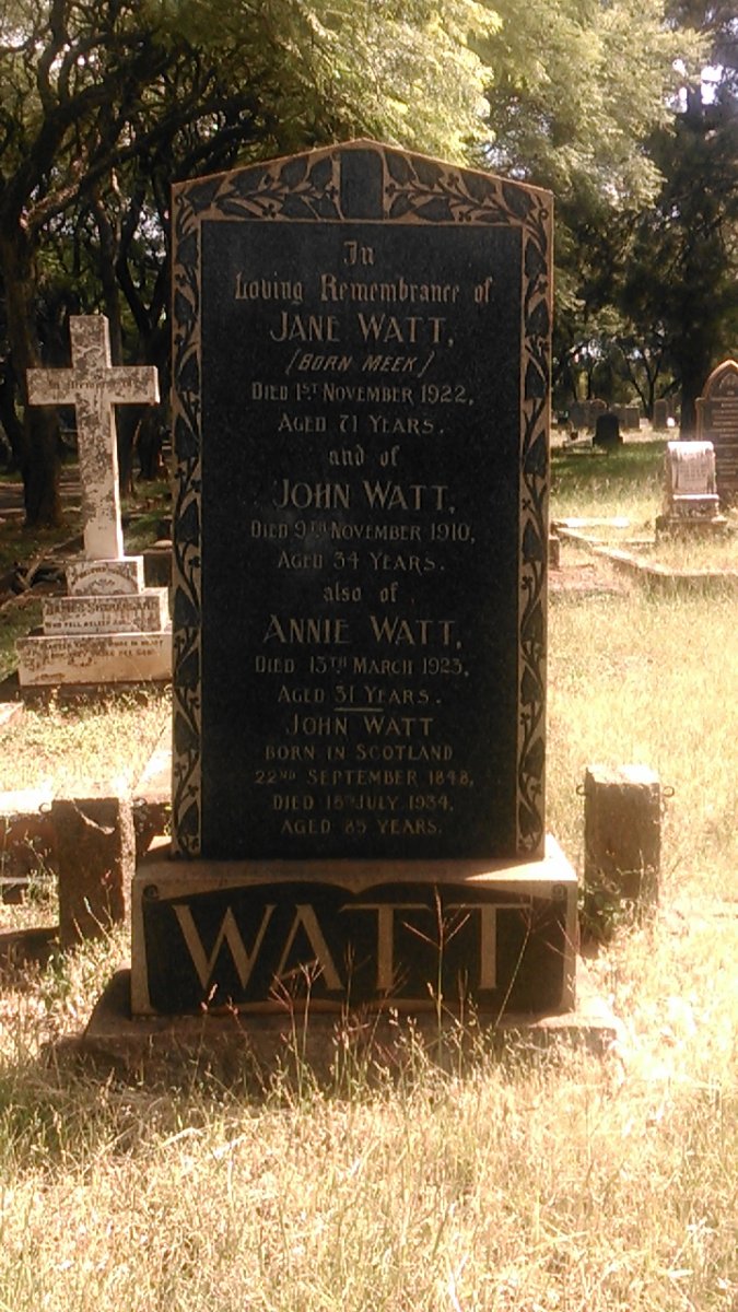WATT John 1948-1934 :: WATT John -1910 :: WATT Jane nee MEEK -1922 :: WATT Annie -1923