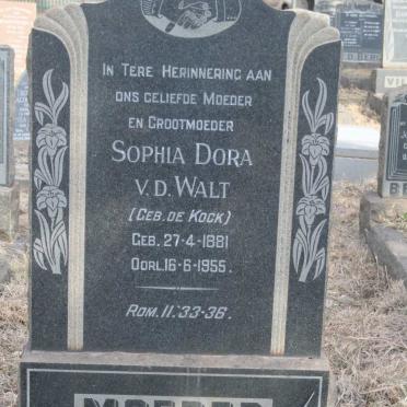 WALT Sophia Dora, van der nee DE KOCK 1881-1955