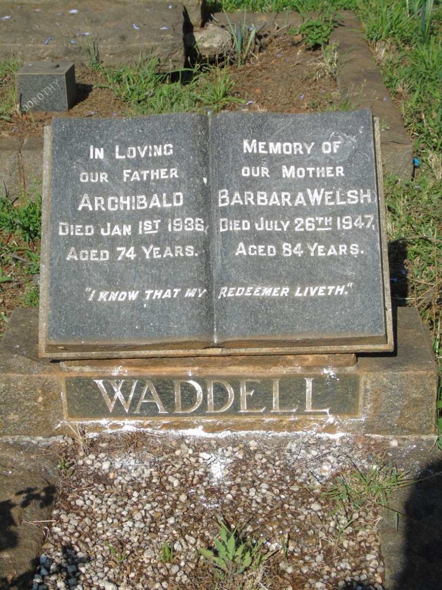 WADDELL Archibald -1936 & Barbara WELSH -1947