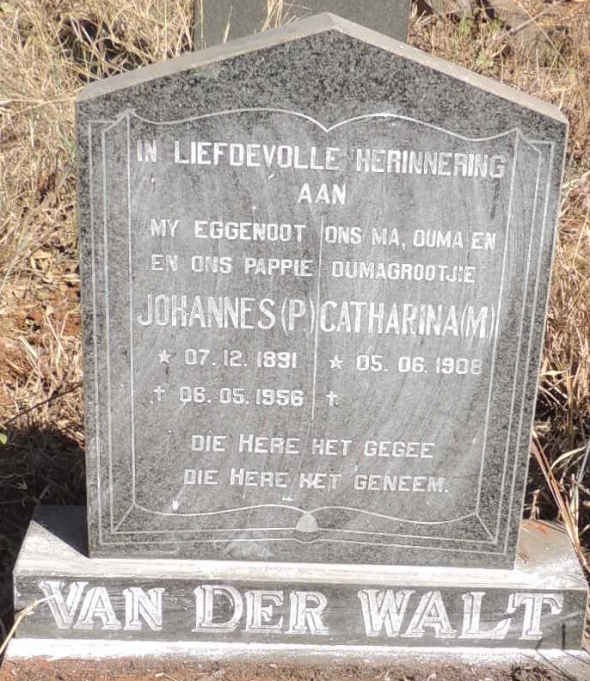 WALT Johannes, van der 1891-1956 & Catharina 1908- 