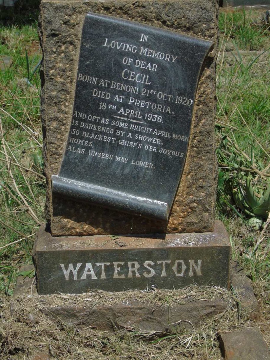 WATERSTON Cecil 1920-1936