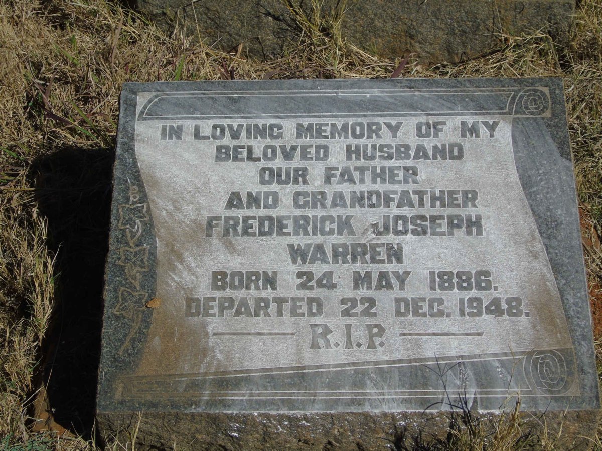 WARREN Frederick Joseph 1886-1948