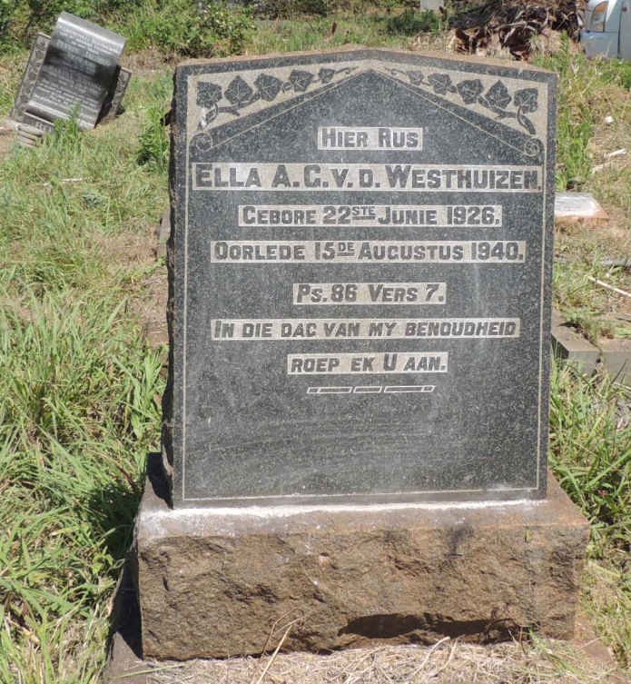 WESTHUIZEN Ella A.C., v.d. 1926-1940