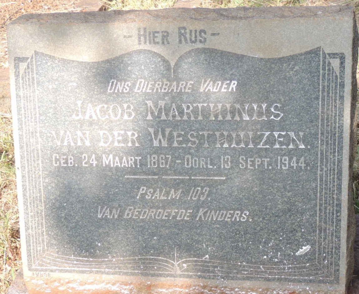 WESTHUIZEN Jacob Marthinus, van der 1867-1944