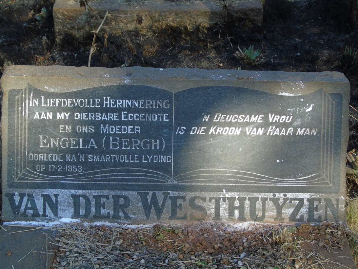 WESTHUYZEN Engela, van der nee BERGH -1953