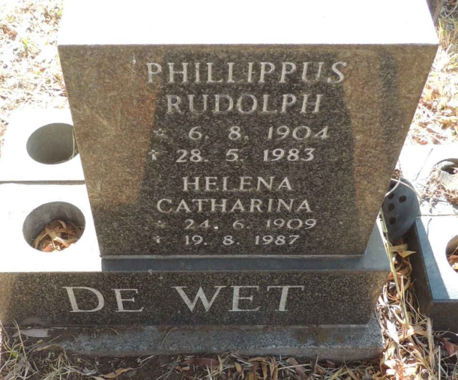 WET Phillippus Rudolph, de 1904-1983 & Helena Catharina 1909-1987