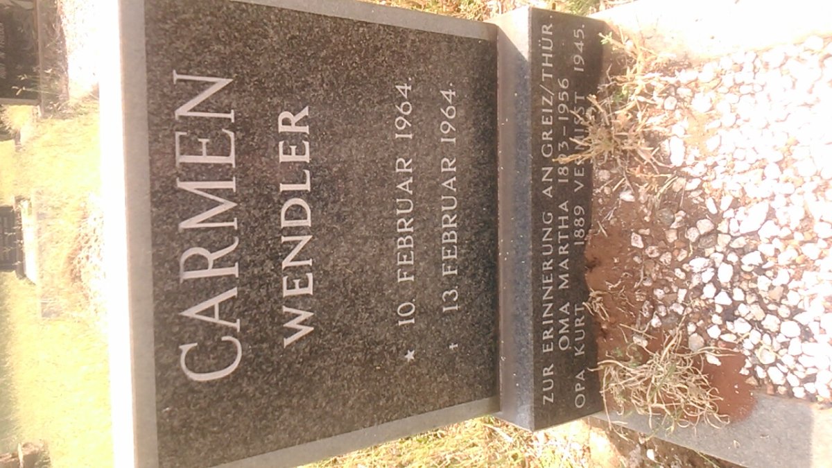 WENDLER Kurt 1889-1945 &amp; Martha 1893-1956 :: WENDLER Carmen 1964-1964