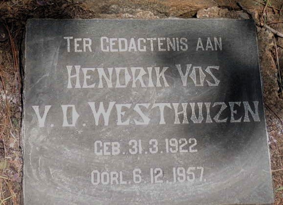 WESTHUIZEN Hendrik Vos, v.d. 1922-1957