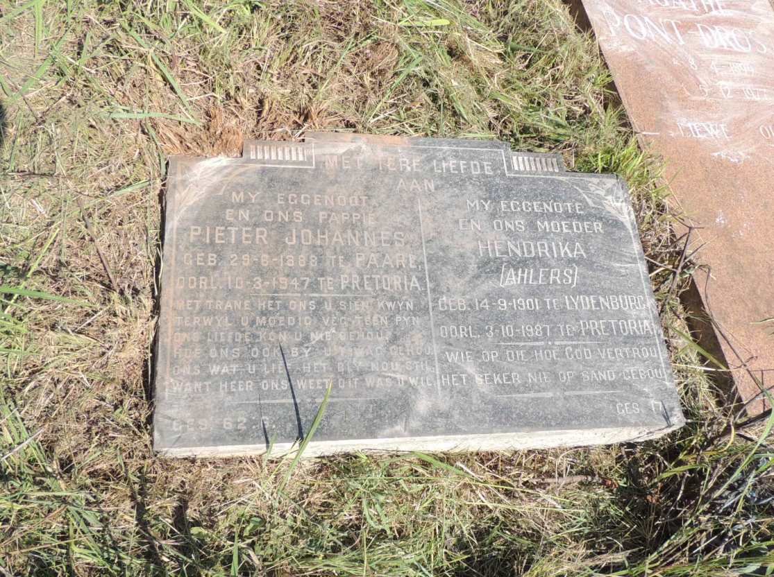 WESSELS Pieter Johannes 1888-1947 & Hendrika AHLERS 1901-1987_1