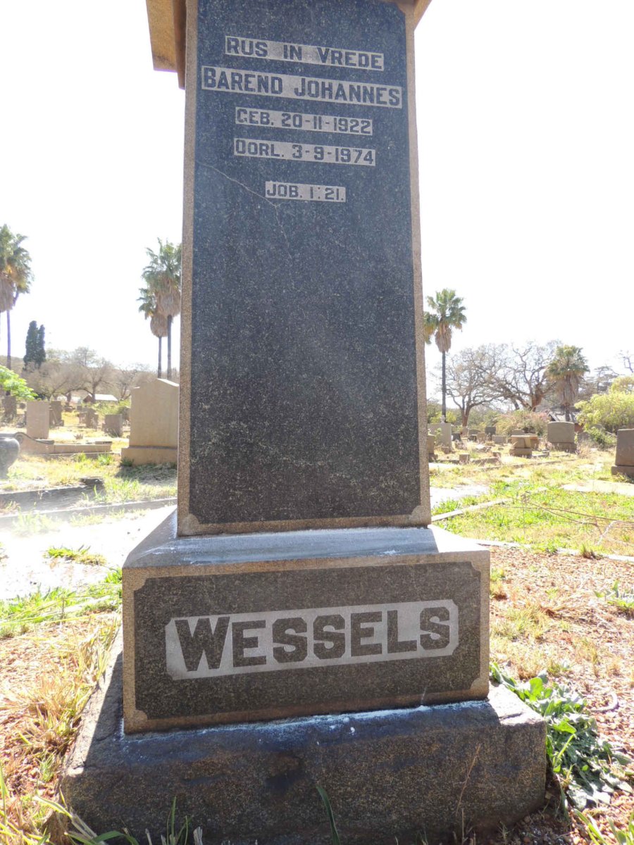 WESSELS Barend Johannes 1922-1974