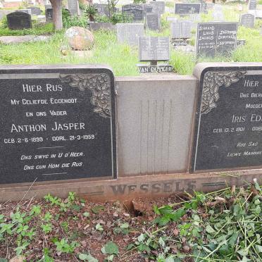 WESSELS Anthon Jasper 1899-1959 &amp; Iris Edna 1901-1985