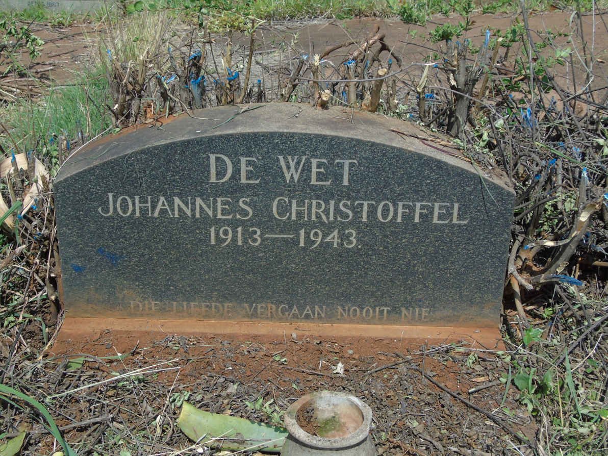 WET Johannes Christoffel, de 1913-1943