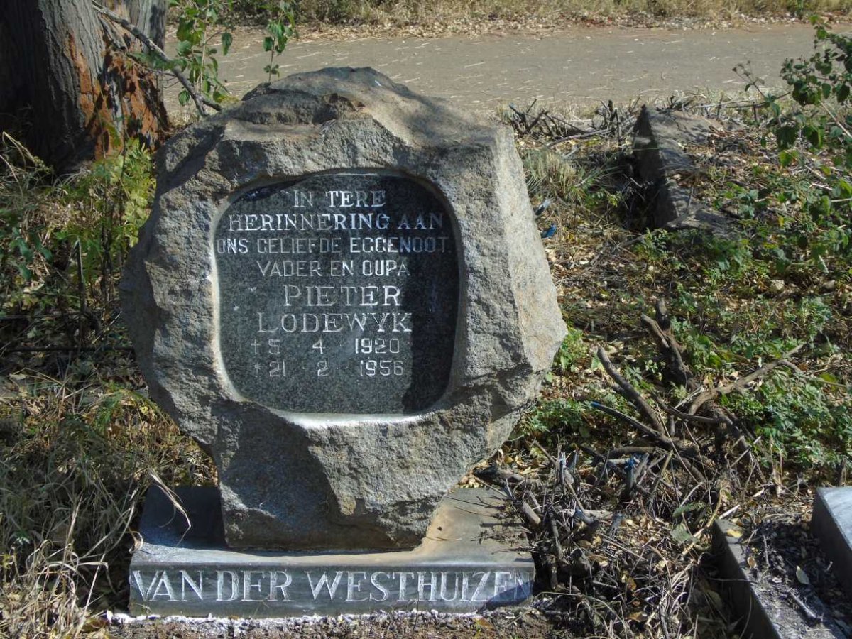 WESTHUIZEN Pieter Lodewyk, van der 1920-1956