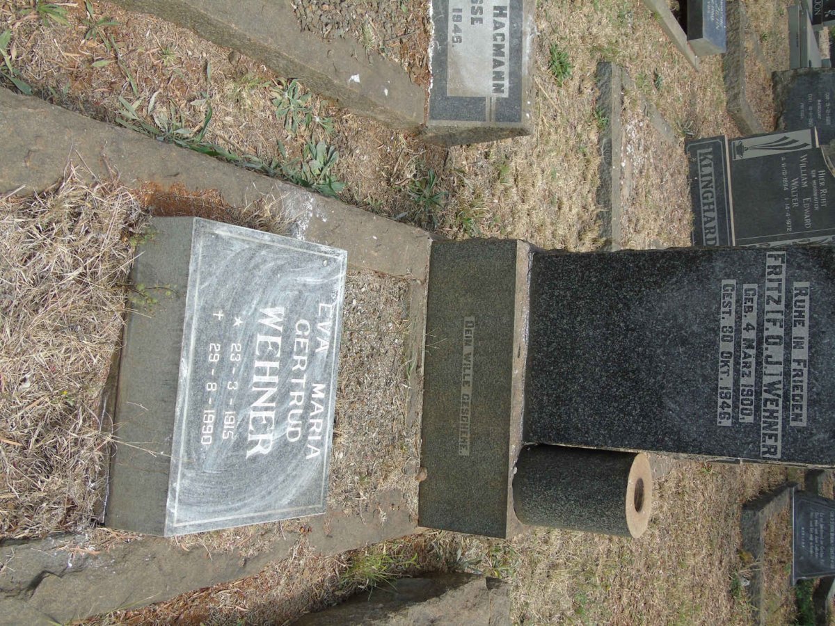 WEHNER F.O.J. 1900-1946 &amp; Eva Maria Gertrud 1915-1990