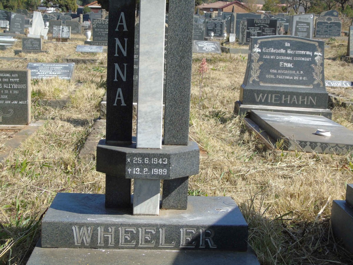WHEELER Anna 1943-1989