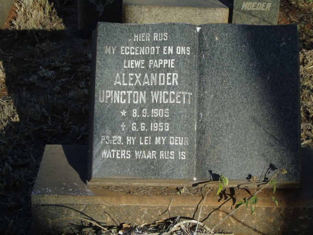 WIGGETT Alexander Upington 1905-1958