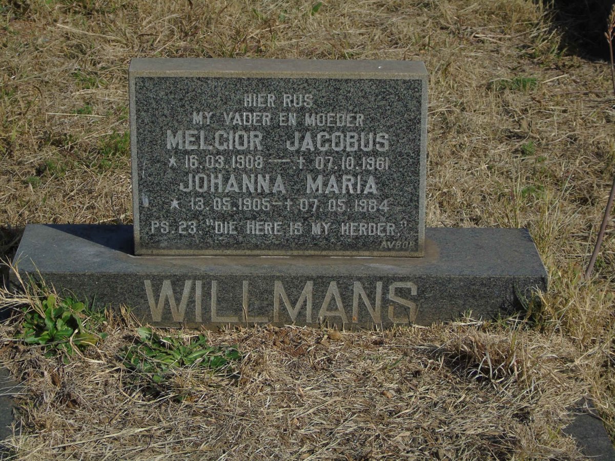 WILLMANS Melgior Jacobus 1908-1961 &amp; Johanna Maria 1905-1984
