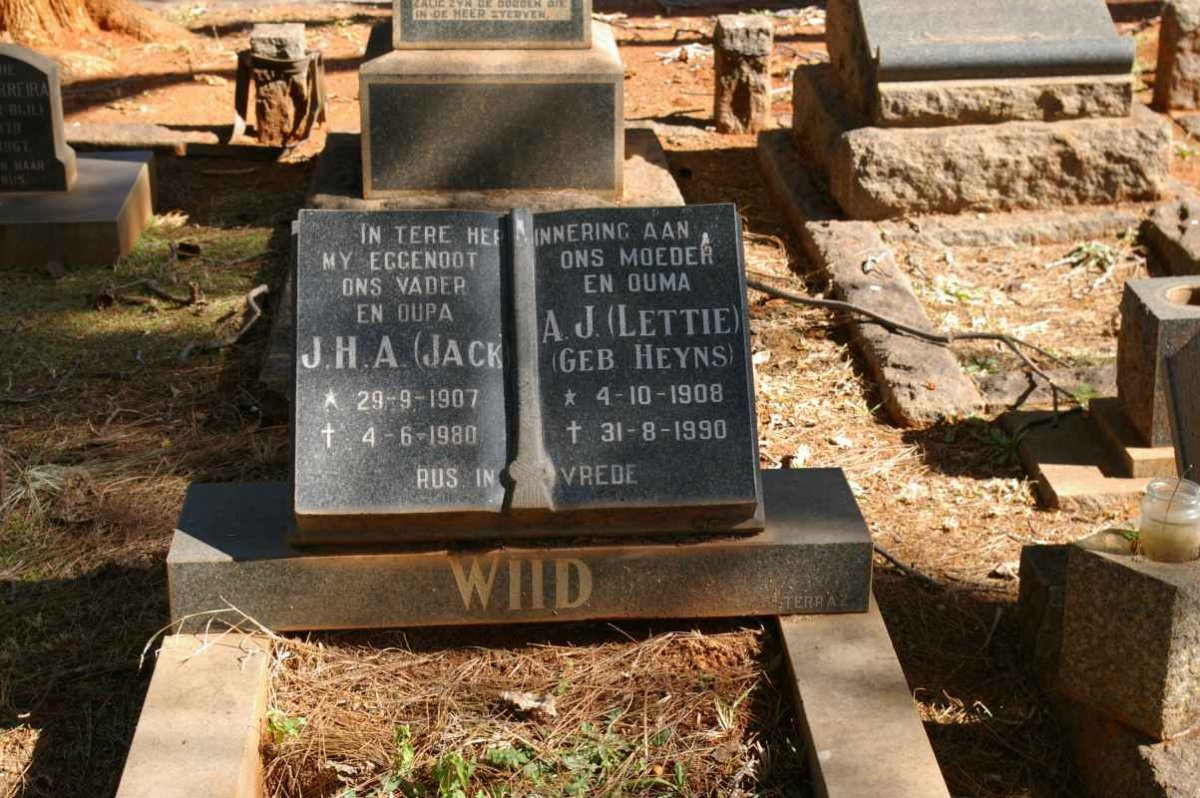 WIID J.H.A. 1907-1980 &amp; A.J. HEYNS 1908-1990