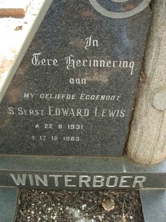 WINTERBOER Edward Lewis 1931-1963