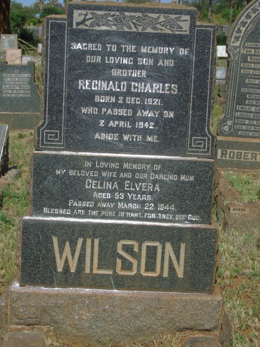 WILSON Celina Elvera -1944 :: WILSON Reginald Charles 1921-1942