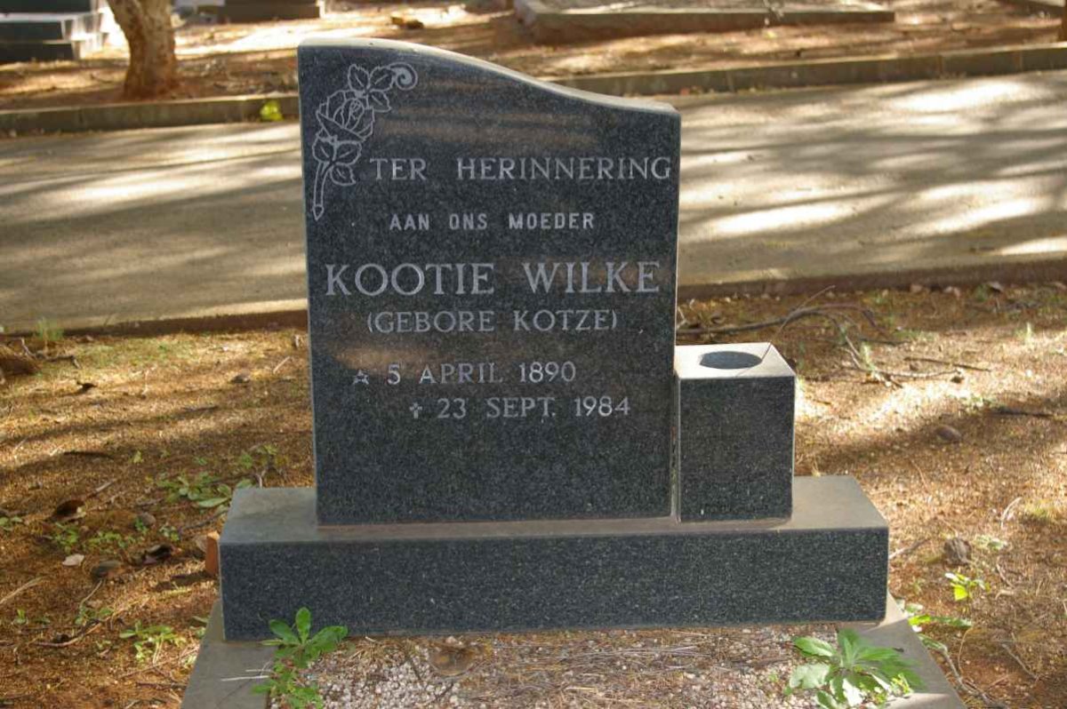 WILKE Kootie nee KOTZE 1890-1984