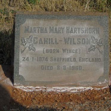 WILSON Martha Mary Hartshorn, CAHILL nee WINGE 1874-1960