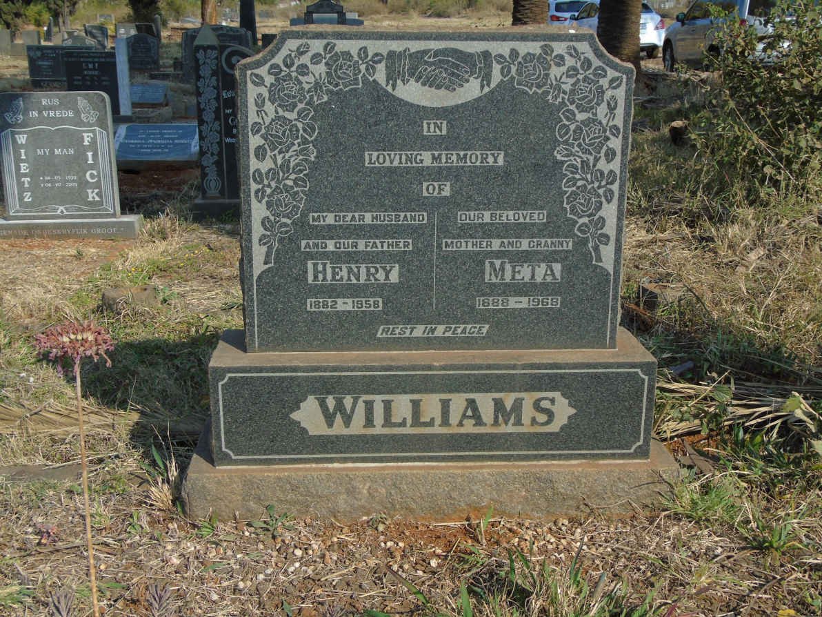 WILLIAMS Henry 1882-1958 &amp; Meta 1888-1968