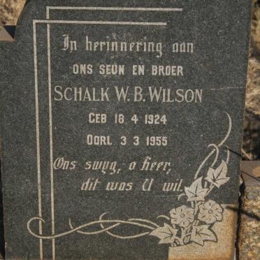 WILSON Schalk W.B. 1924-1955