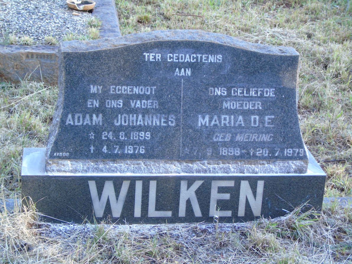 WILKEN Adam Johannes 1899-1976 &amp; Maria D.E. MEIRING 1898-1979