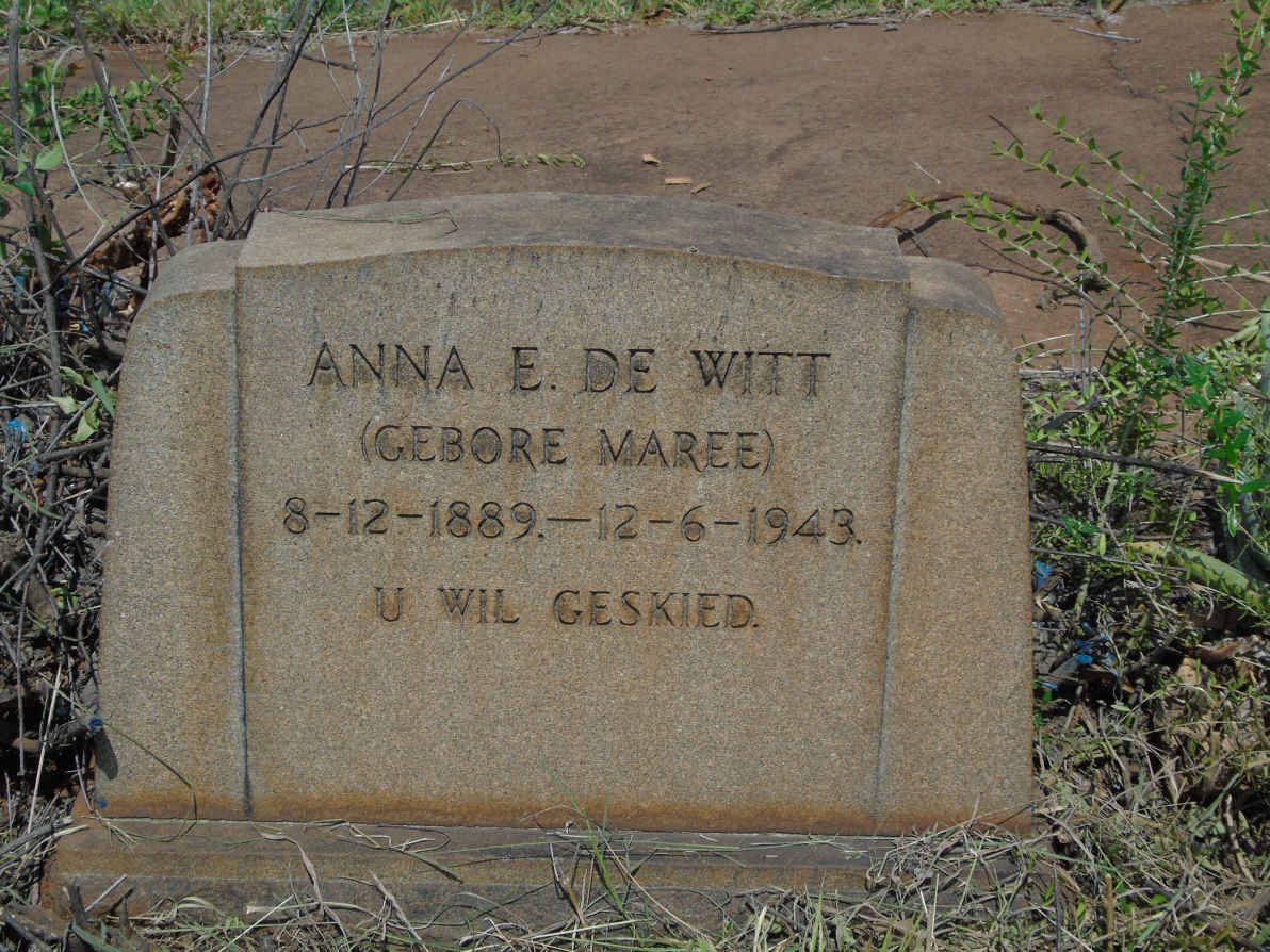 WITT Anna E., de nee MAREE 1889-1943