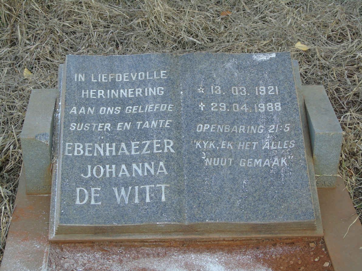 WITT Ebenhaezer Johanna, de 1921-1988