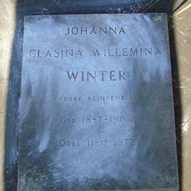 WINTER Johanna Clasina Willemina nee KLINKENBERG 1904-1972