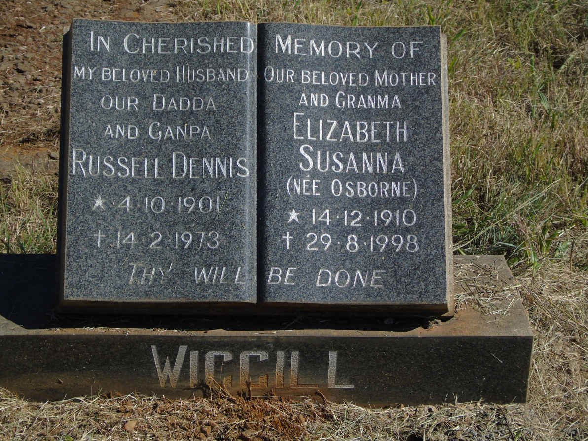 WIGGILL Russell Dennis 1901-1973 &amp; Elizabeth Susanna OSBORNE 1910-1998