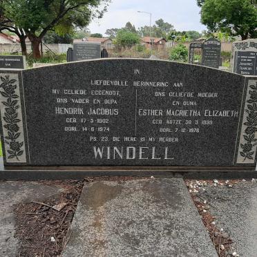 WINDELL Hendrik Jacobus 1902-1974 &amp; Esther Magrietha Elizabeth KOTZE 1899-1976