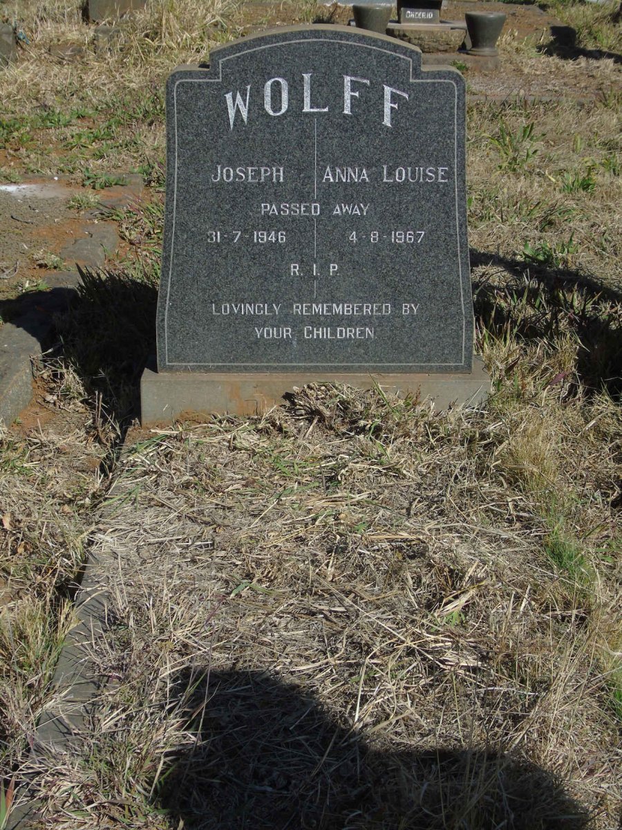 WOLFF Joseph -1946 &amp; Anna Louise -1967