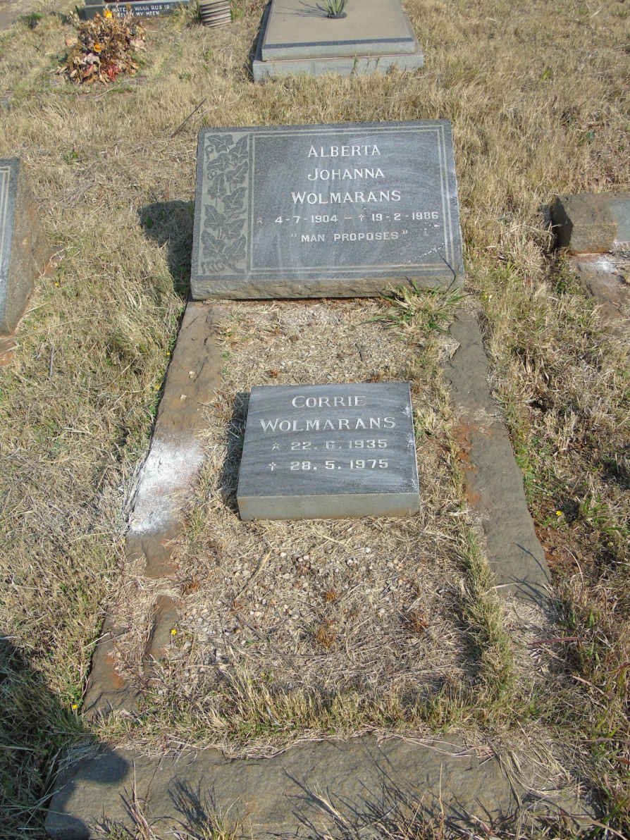 WOLMARANS Alberta Johanna 1904-1986 :: WOLMARANS Corrie 1935-1975