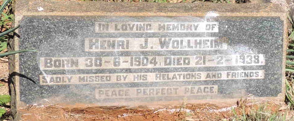 WOLLHEIM Henri J. 1904-1938