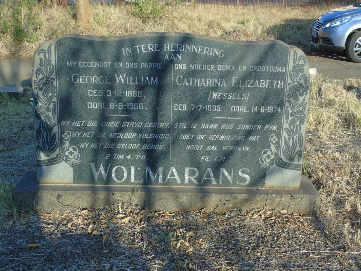 WOLMARANS George William 1888-1956 & Catharina Elizabeth WESSELS 1895-1974