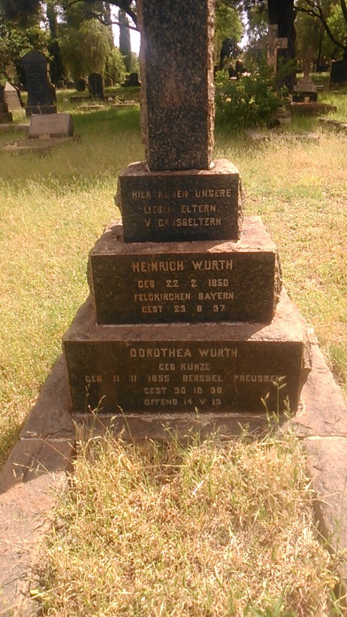 WURTH Heinrich 1850-1937 &amp; Dorothea KUNZE 1855-193?